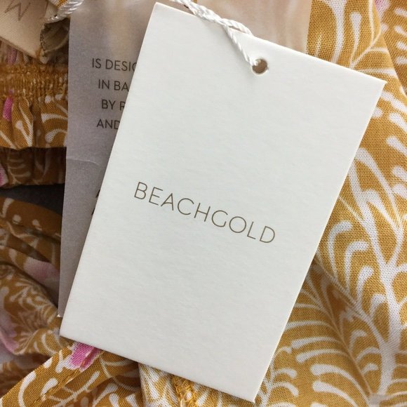 Beachgold Dress Bali Floral Tiered Ruffle Marigold - Picture 11 of 11